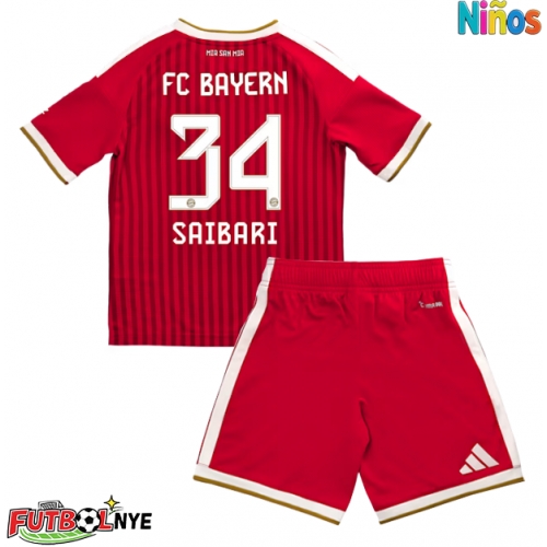 Camiseta Bayern Munich Ismael Saibari #34 Primera Equipación para niños 2026-27 manga corta (+ pantalones cortos)